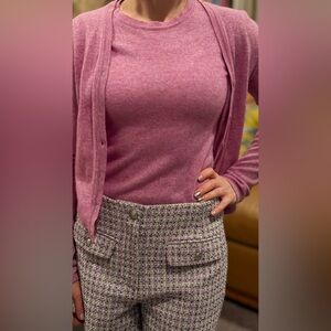 Esprit Dusty Rose Merino Wool Knit Set – Top & Cardigan (S)